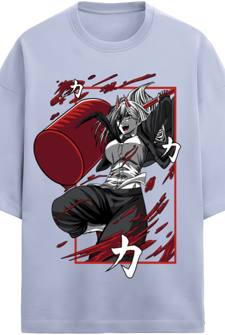 POWER HAMMER GRAYS Anime Drop Shoulder T-shirt