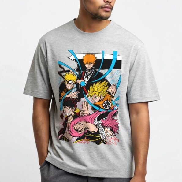 five legend oversized anime tee streetwear