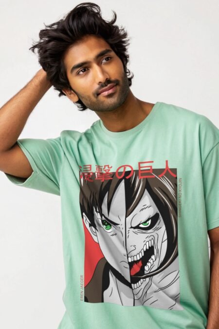 280 GSM Oversized Anime T-Shirt | Unisex Drop Shoulder Tee | 90% Cotton Streetwear | Pre-Shrunk, Lycra Rib Neck