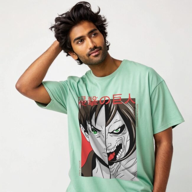 280 GSM Oversized Anime T-Shirt | Unisex Drop Shoulder Tee | 90% Cotton Streetwear | Pre-Shrunk, Lycra Rib Neck
