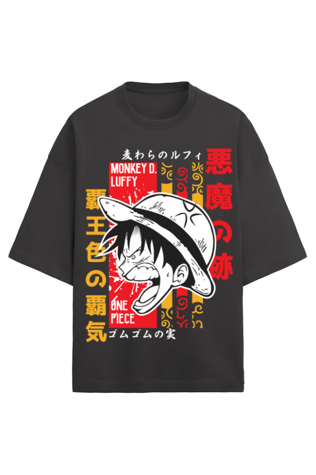 Monkey D. Luffy Oversized T-Shirt – One Piece Anime Streetwear Tee | 280 GSM - Image 3