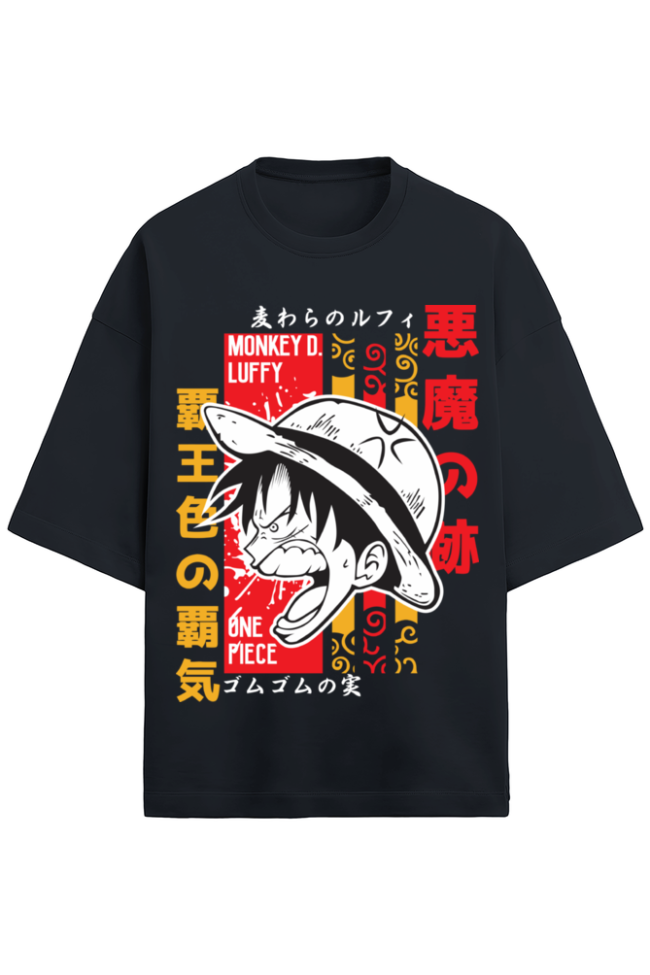 Monkey D. Luffy Oversized T-Shirt – One Piece Anime Streetwear Tee | 280 GSM - Image 2