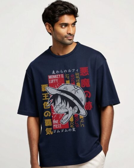 Monkey D. Luffy Oversized T-Shirt – One Piece Anime Streetwear Tee | 280 GSM