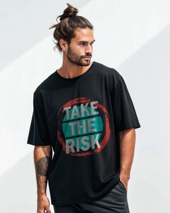 take the risk graphic oversized t-shirt 24