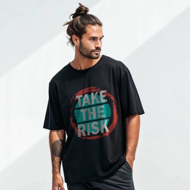 take the risk graphic oversized t-shirt 24