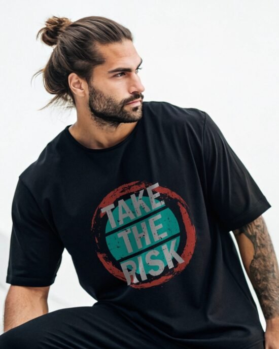 take the risk graphic oversized t-shirt