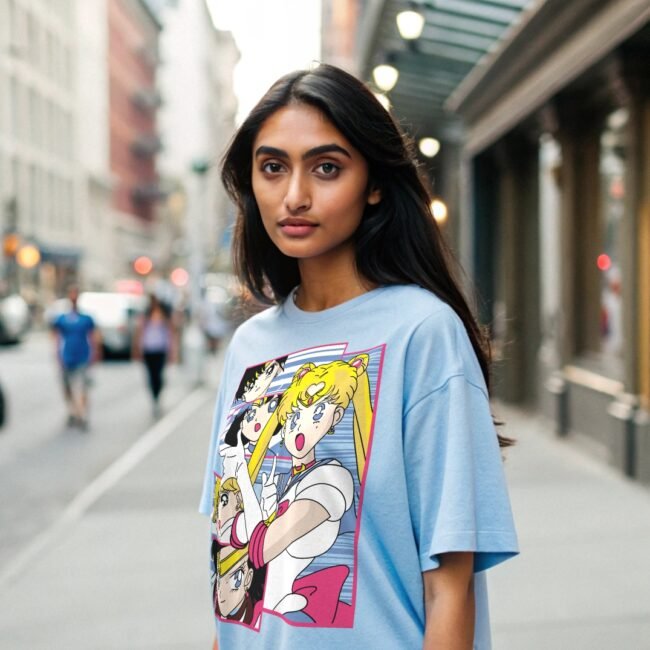 Sailor Moon Anime Oversized T - Shirt for Women