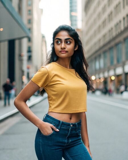 Golden Yellow Street Wear Crop Top
