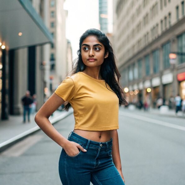 Golden Yellow Street Wear Crop Top