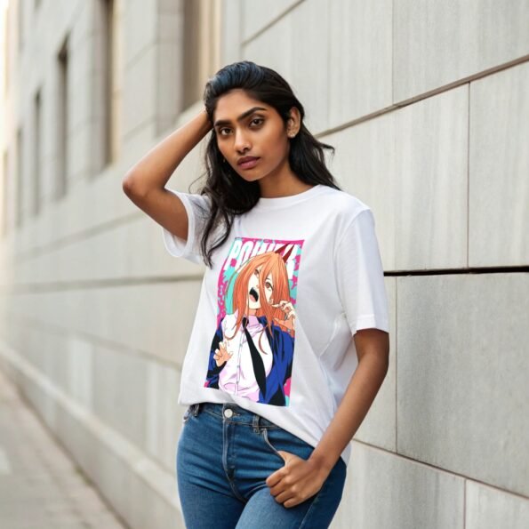 Unisex Drop Shoulder Oversized Anime T shirt POWER - Image 2