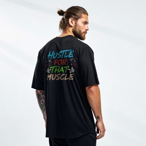 Hustle for That Muscle Oversized Gym T-Shirt – Heavyweight Comfort