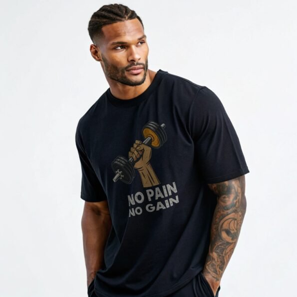 No Pain No Gain – Oversized Gym T-shirt - Image 2