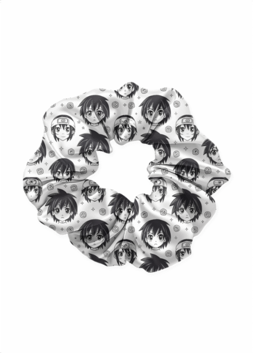 Anime Printed Poly Spandex Scrunchies