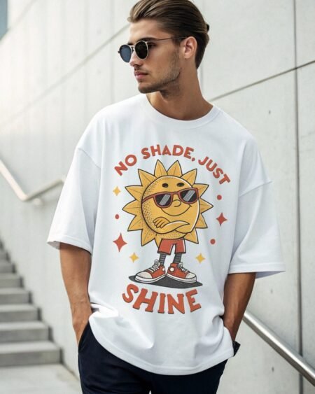 Oversized Terry T-Shirt – "No Shade, Just Shine" | 280 GSM Heavyweight Premium