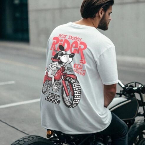 Doggy Rider Summer 280 GSM Premium T-Shirt - Image 2