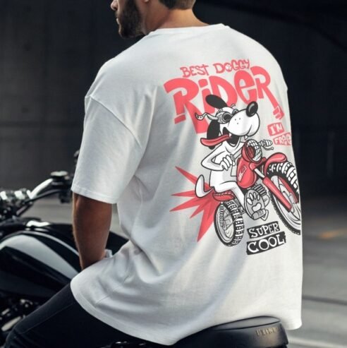 Doggy Rider Summer 280 GSM Premium T-Shirt - Image 4