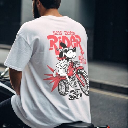 Doggy Rider Summer 280 GSM Premium T-Shirt - Image 5