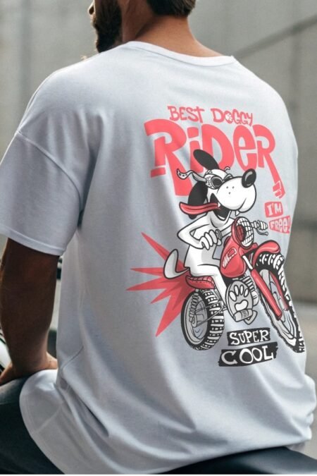 Oversized Terry T-Shirt – "Doggy Rider Summer" | 280 GSM Premium Streetwear