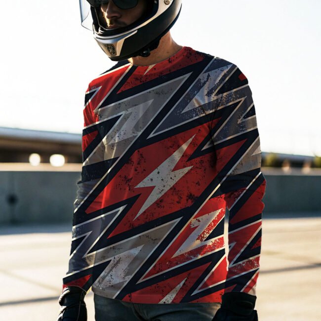 GENZIK® Red Racing Biker T-Shirt – Built for Speed & Street Swagger (170 GSM Poly Mesh) - Image 4