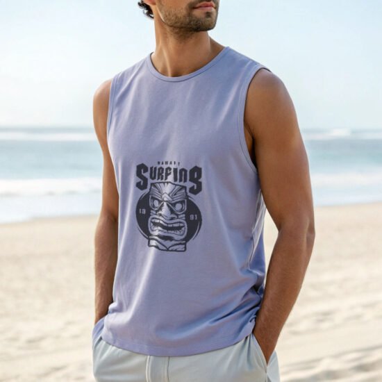 a-realistic-average-man-wearing sleeveless t-shirt surfing 232