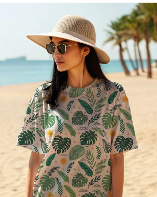 black-hair-a-women-wearing-white-240-gsm-oversized t-shirt
