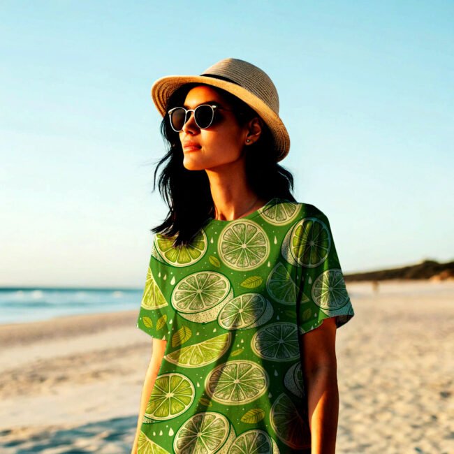 Unisex Oversized Summer T-Shirt – Lemon Graphic Print | 240 GSM - Image 4