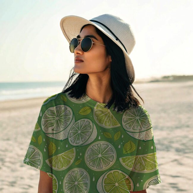 Unisex Oversized Summer T-Shirt – Lemon Graphic Print | 240 GSM - Image 3