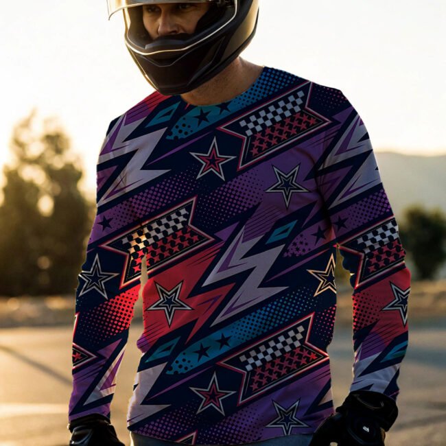 Purple star Tshirt for Biker