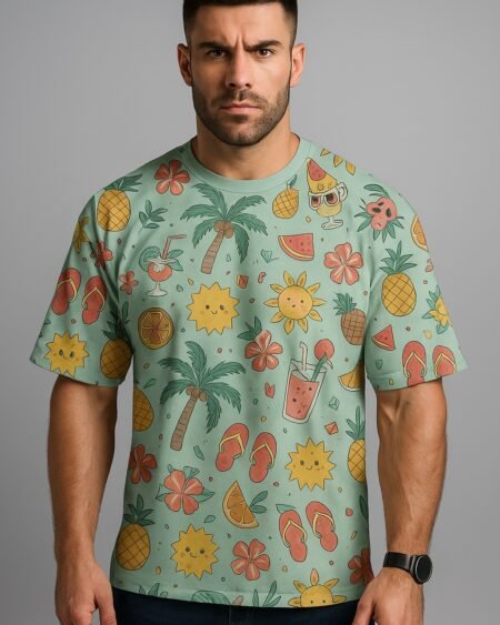 Unisex Oversized Summer Tee – All Over Print | 240 GSM