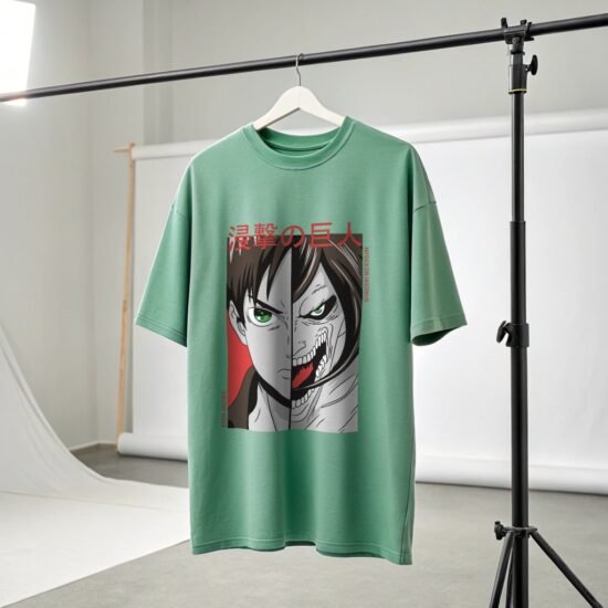 a-jade-color-oversized-drop-shoulder-t-shirt-hanging