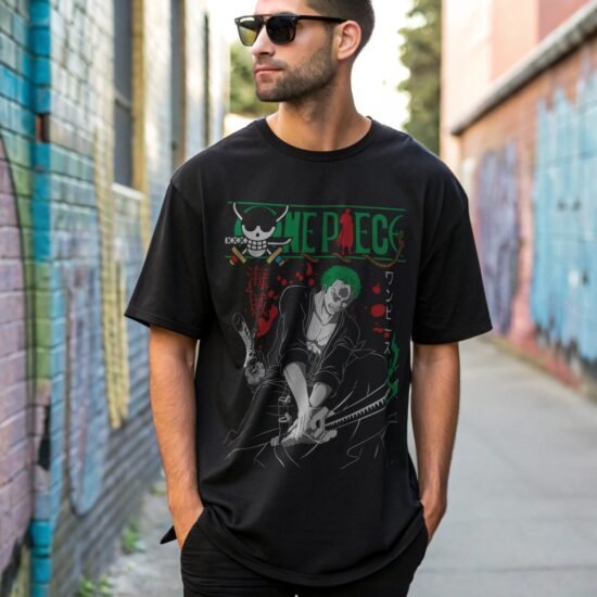a-man-wearing-black-oversized-t-shirt-in-summer