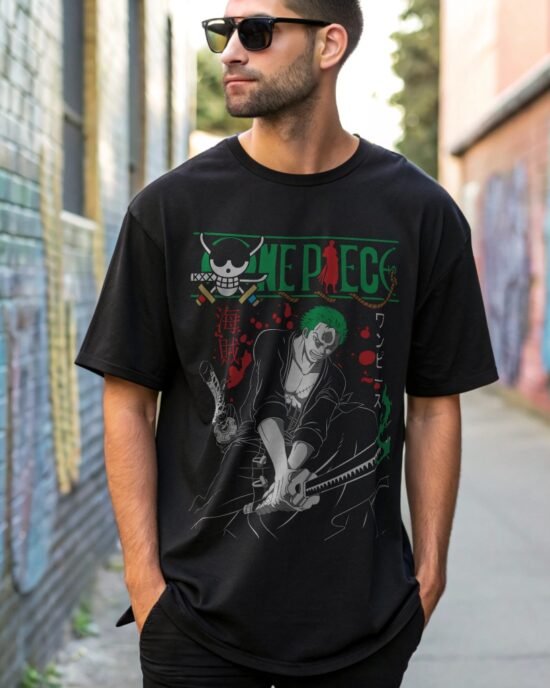 a-man-wearing-black-oversized-t-shirt-in-summer