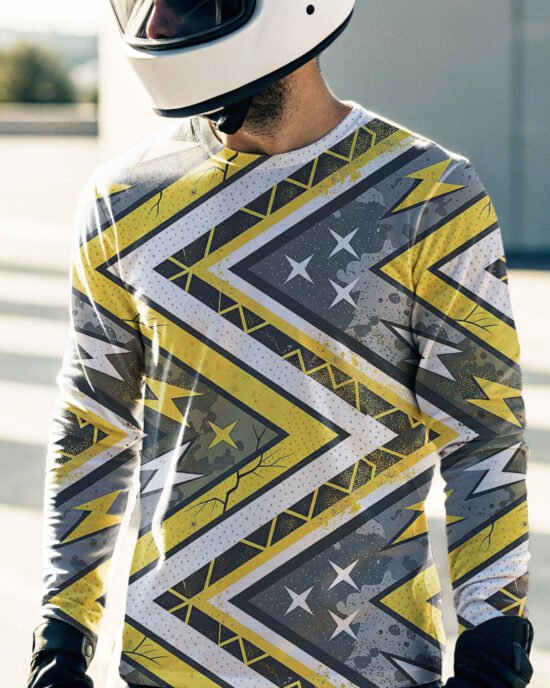 a-man-wearing-full-white-long-sleeve-plain-t-shirt yellow pattern345